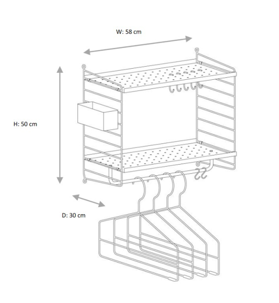 String Garderobe Hallway weiss
